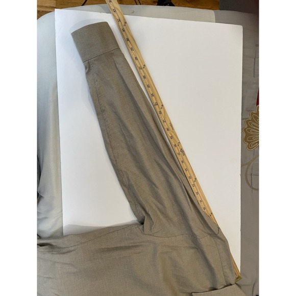 Vintage Christian Dior Dress Shirt Mens 16 34-35 Brown Button Up Pocket Cotton - Picture 7 of 7